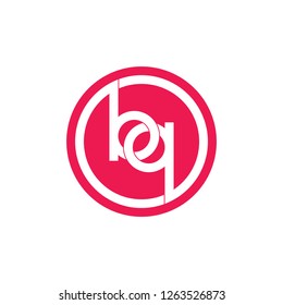 letters bq linked circle logo vector