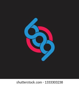 letters bq linked helix infinity design logo vector