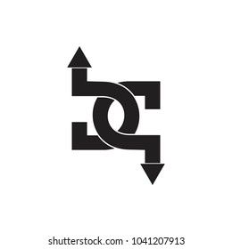 letters bq linked lines with arrow logo