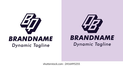 Buchstaben BQ und QB 3D Monogram Logo, geeignet für Unternehmen mit BQ- oder QB-Initialen