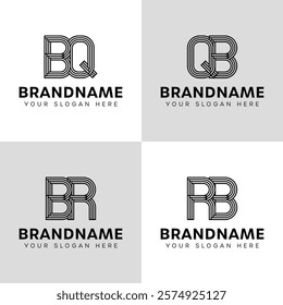 Letters BQ QB BR RB Monogram Logo, for business with BQ QB BR RB initials