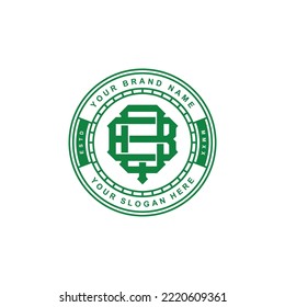 Letters BQ or QB monogram template logo initial, badge design for clothing, apparel, brand