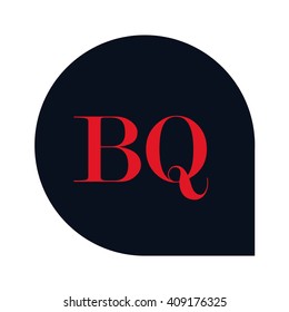 letters BQ rounded square shape icon logo red