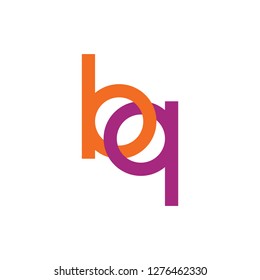 letters bq simple linked logo vector