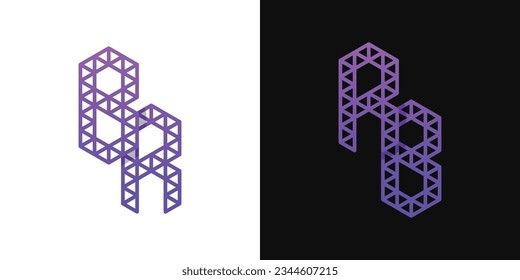 BR- und RB-Polygon-Logo-Set, geeignet für den Geschäftsbereich Polygon mit BR- und RB-Initialen.