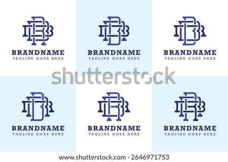 Letters BRB BBR RBB BRR RBR RRB Monogram Logo Set, suitable for any brand