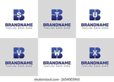 Cartas BS BT BU BV BW BX Tecnología Logo Set, que simboliza la innovación, el progreso y las soluciones inteligentes