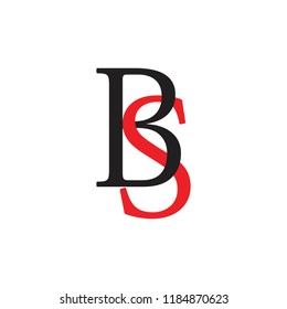 letters bs linked simple logo vector