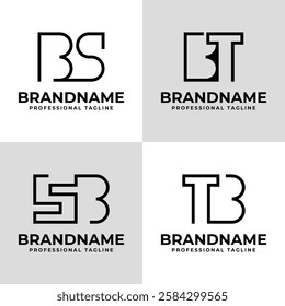 Letters BS SB BT TB Monogram Logo, suitable for any business
