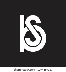 letters bs simple flat geometric line logo vector