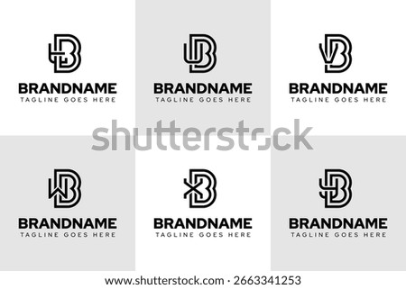 Letters BTB BUB BVB BWB BXB BYB Monogram Logo Set