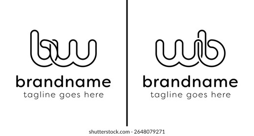 Letters BW and WB Monogram Line Logo, suitable for any business with WB or BW initials