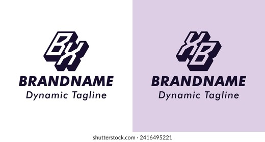 Letters BX and XB 3D Monogram Logo, Suitable for business with BX or XB initials