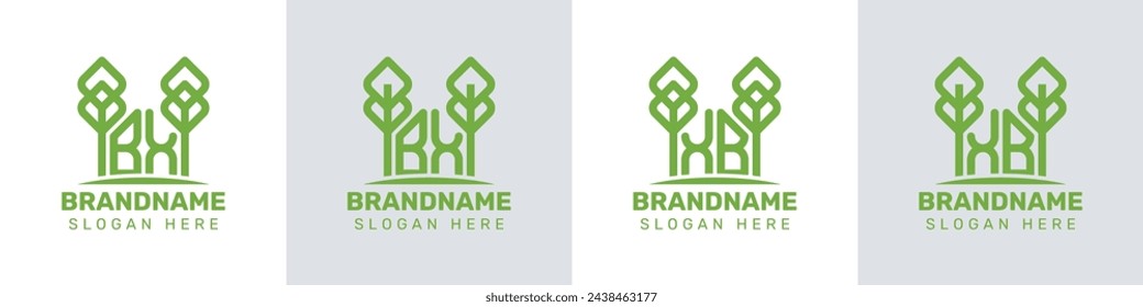 Letters BX and XB Greenhouse Logo, for business related to plant with BX or XB initials