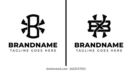 Letras BX e XB Monograma Logotipo, adequado para negócios com iniciais XB ou BX