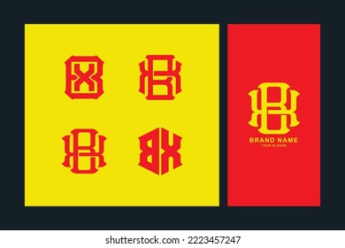 Letters BX or XB monogram template logo initial for clothing, apparel, brand