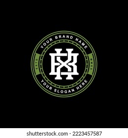Letters BX or XB monogram template logo initial, badge design for clothing, apparel, brand