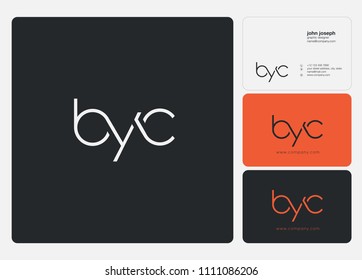 Letters BYC joint logo icon with business card vector template.