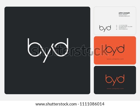 Letters BYD joint logo icon with business card vector template.