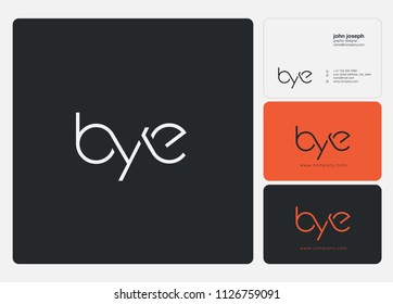 Letters BYE logo icon with business card vector template.
