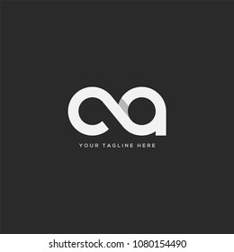 Letters C A, C & A Company logo icon in grey and white colour vector element.