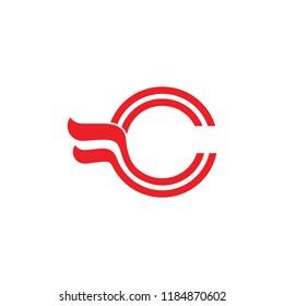 letters c abstract wings logo vector