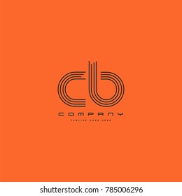Letters C & B joint logo icon. Stroke letter vector element.
