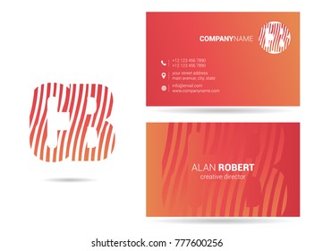 Letters C B Logo icon with Business Card Template Vector