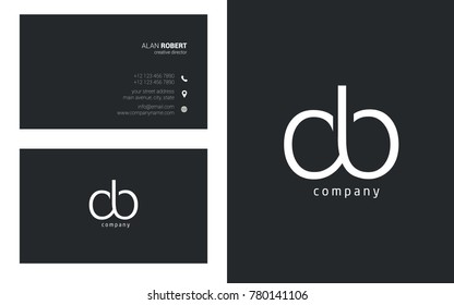 Letters C B Logo icon with Business Card Template Vector.