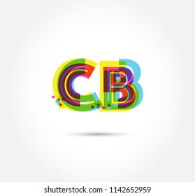 Letters C B logo, multi colour letters icon vector template.
