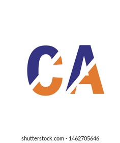 
letters c and a in blue and orange