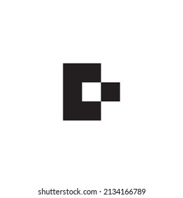 
letras C y D, símbolo simple de punto negro y blanco vector