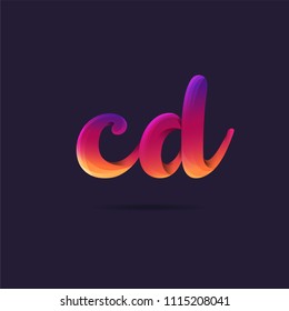 Letters C & D logo, multi colour letters icon vector template.
