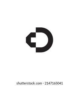 
Letras C y D contorno logotipo de símbolo simple vector