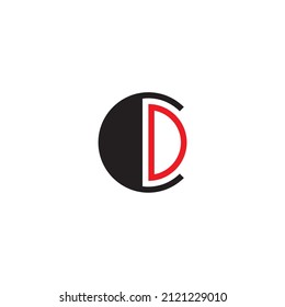 letters C and D semicircle simple symbol logo vector