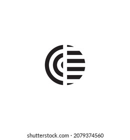 
letters C and D striped circle simple symbol logo vector