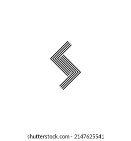 
Letters C and D stripes, letter S simple symbol logo vector