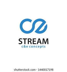 The letters C and E symbols with a clean simple modern logo flow infinity