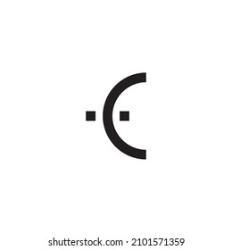 
letters C, f and E simple symbol logo vector