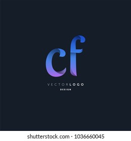 Letters C & F joint logo icon vector element.
