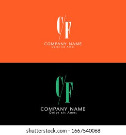 Letters C & F joint logo icon vector element.