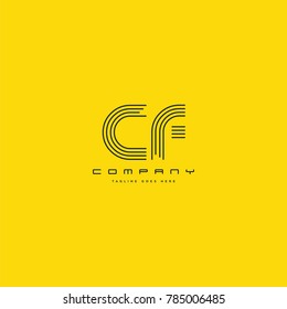 Letters C & F joint logo icon. Stroke letter vector element.

