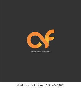 Letters C & F logo, emblem or icon with business card vector template.
