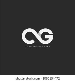 Letters C G, C & G Company logo icon in grey and white colour vector element.