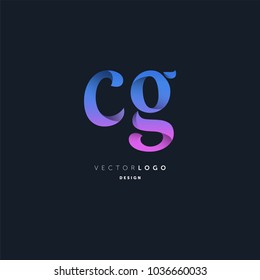 Letters C & G joint logo icon vector element.
