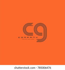 Letters C & G joint logo icon. Stroke letter vector element.
