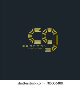 Letters C & G joint logo icon. Stroke letter vector element.
