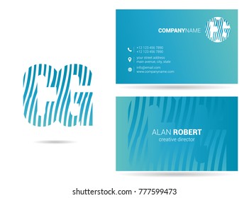 Letters C G Logo icon with Business Card Template Vector