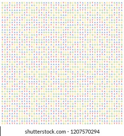 Letters A C G T arranged randomly. ACGT represent nucleobase adenine, cytosine, guanine and thymine found in DNA. Can be used as seamless genetic code science background/pattern.