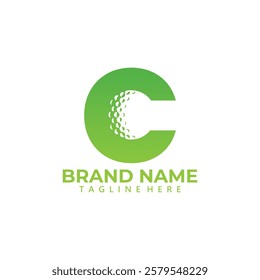 Letters C for golf logo illustration. lettering golf ball